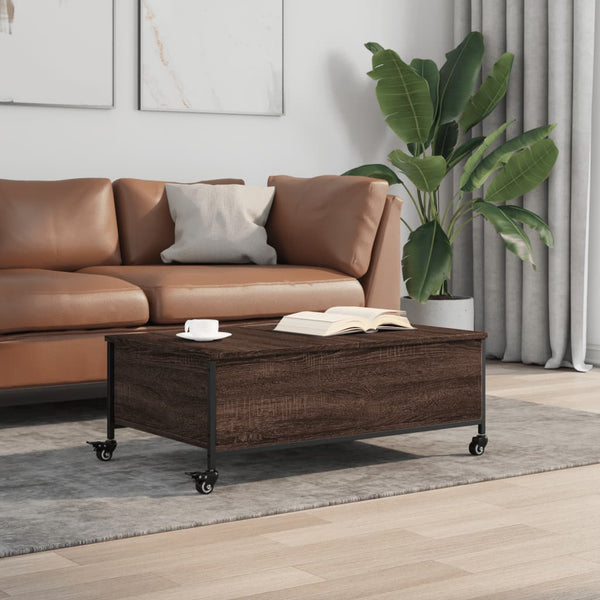 Couchtisch Braun Eiche mit Rollen