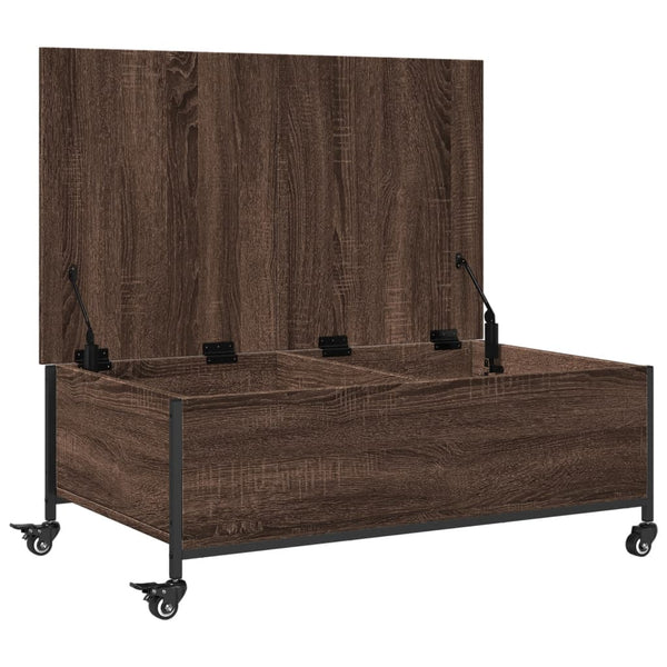 Couchtisch Braun Eiche mit Rollen