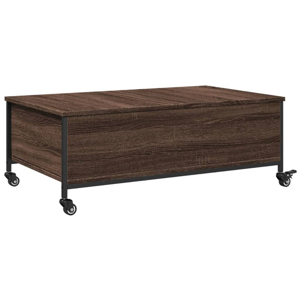 Couchtisch Braun Eiche mit Rollen