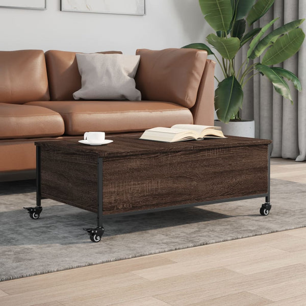 Couchtisch Braun Eiche mit Rollen