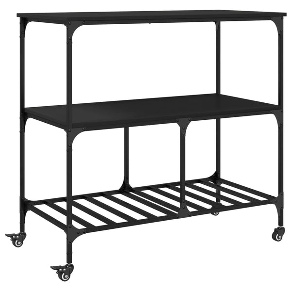 Schwarzer Küchenwagen 100x50x95 cm