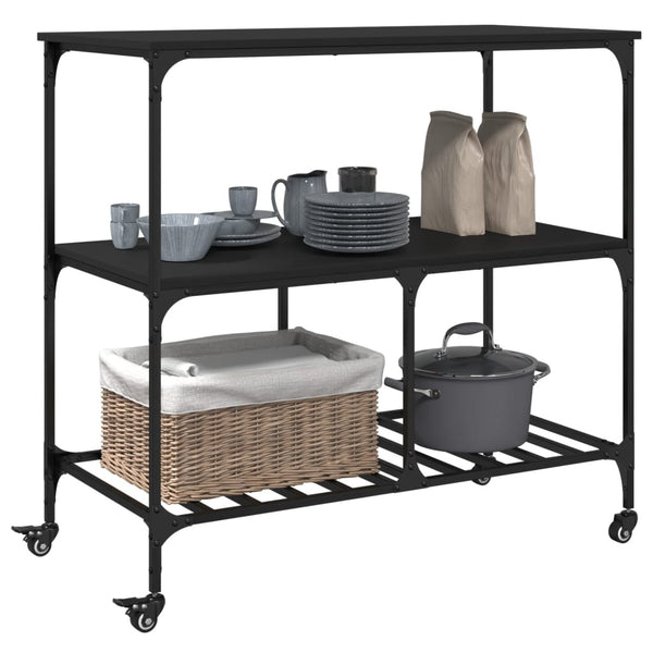 Schwarzer Küchenwagen 100x50x95 cm