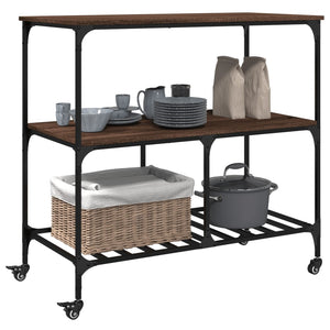 Küchenwagen Braun Eichenoptik 100x50x95 cm