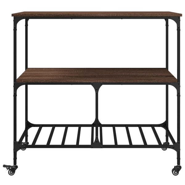 Küchenwagen Braun Eichenoptik 100x50x95 cm