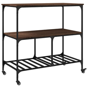 Küchenwagen Braun Eichenoptik 100x50x95 cm