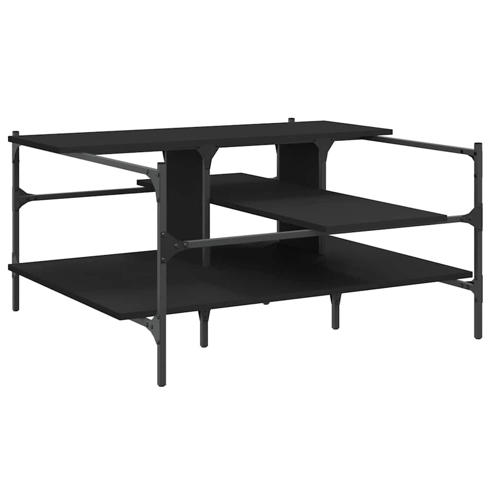 vidaXL Coffee Table Black 100x100x48.5 cm Engineered Wood