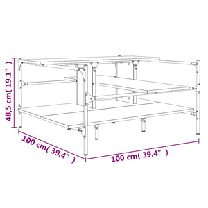 Schwarzer Couchtisch 100x100 cm