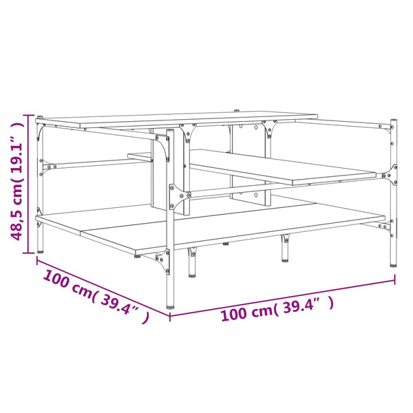 Couchtisch Eiche Braun 100x100 cm