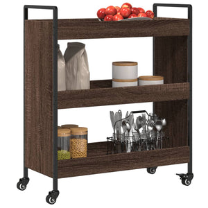 Küchenwagen Braun Eichenoptik 70x30x82 cm