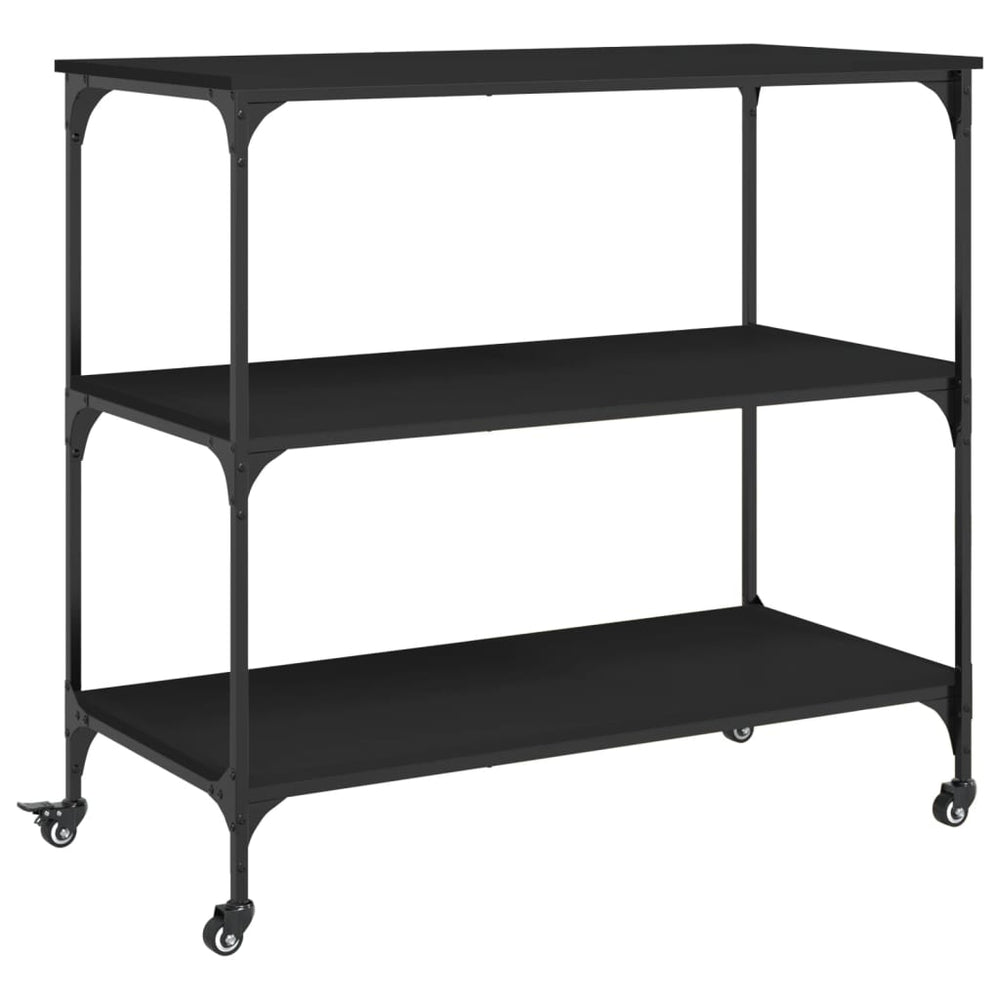 Schwarzer Küchenwagen 102x50x95 cm