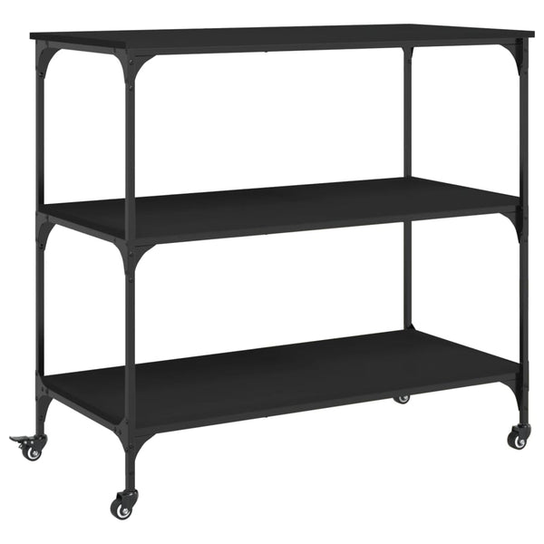 Schwarzer Küchenwagen 102x50x95 cm