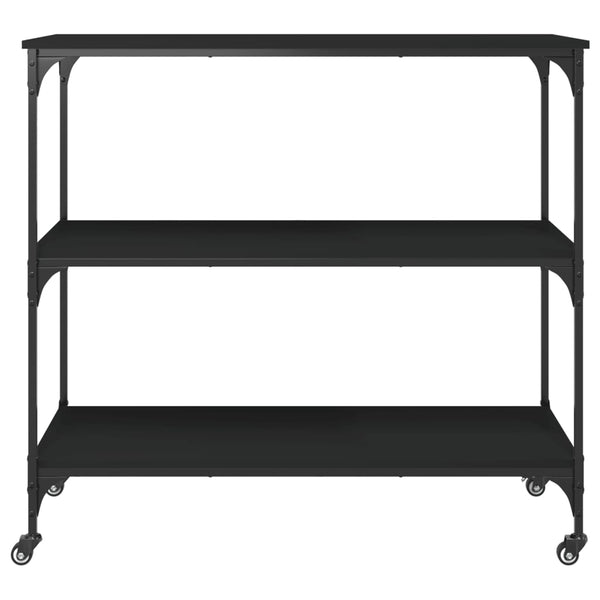 Schwarzer Küchenwagen 102x50x95 cm