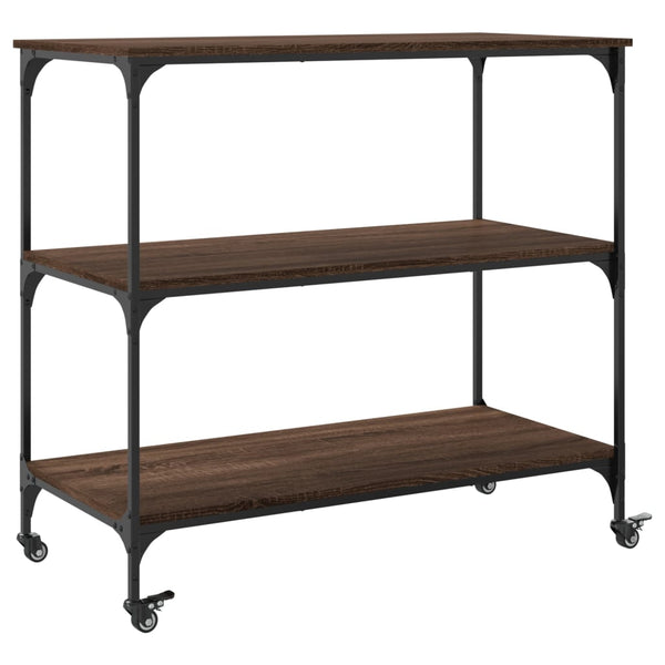 Küchenwagen Braun Eichenoptik 102x50x95 cm