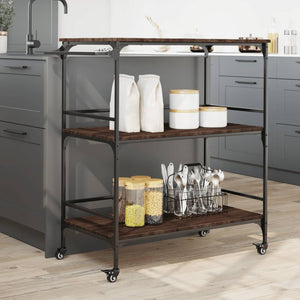 Küchenwagen Braun Eichen-Optik 100,5x50x105 cm