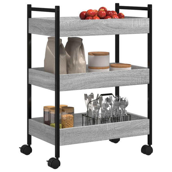 Küchenwagen Grau Sonoma 50x30x70 cm
