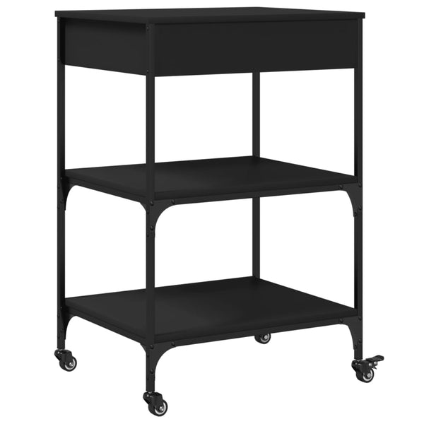 Schwarzer Küchenwagen 60x48x89,5 cm