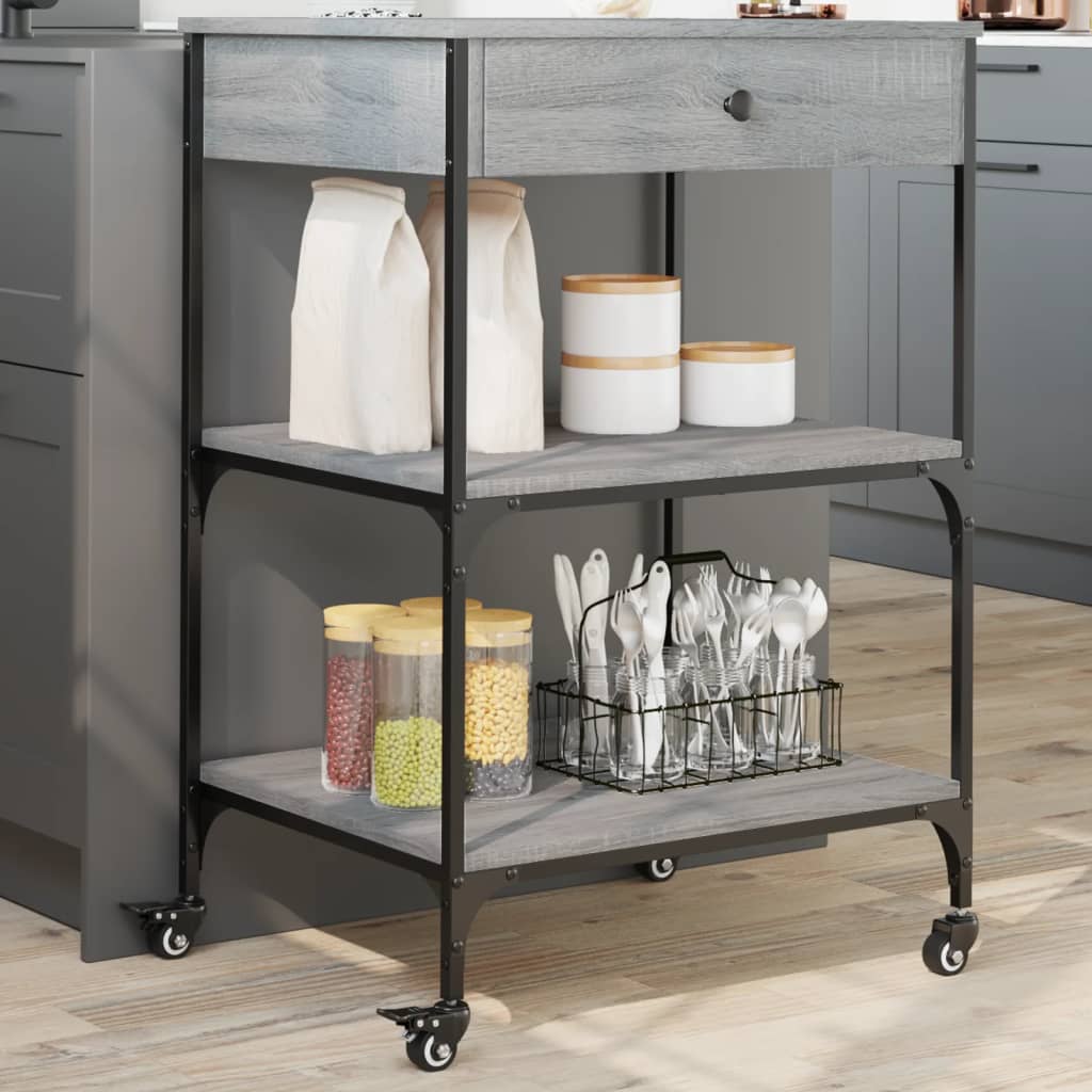 Küchenwagen Grau Sonoma 60x48x89,5 cm