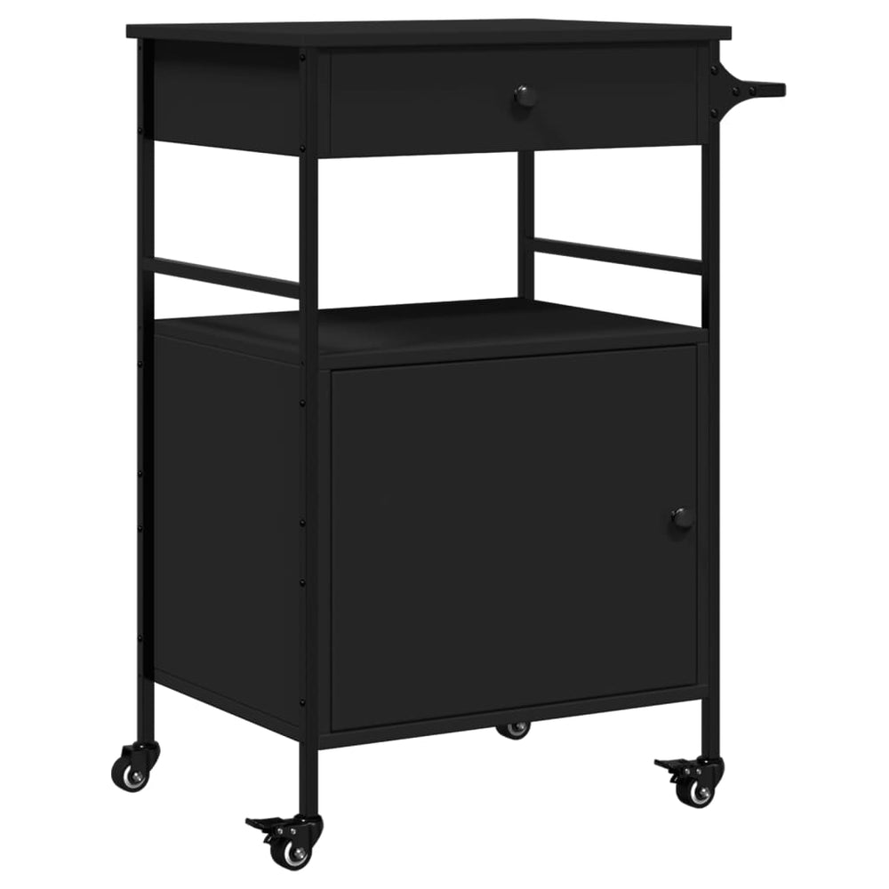 Schwarzer Küchenwagen 56x43x89,5 cm