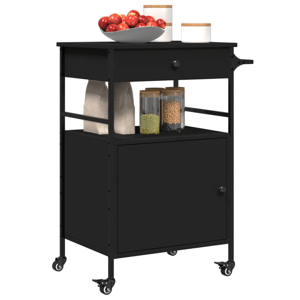 Schwarzer Küchenwagen 56x43x89,5 cm