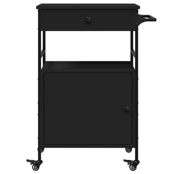 Schwarzer Küchenwagen 56x43x89,5 cm