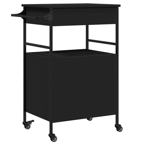 Schwarzer Küchenwagen 56x43x89,5 cm