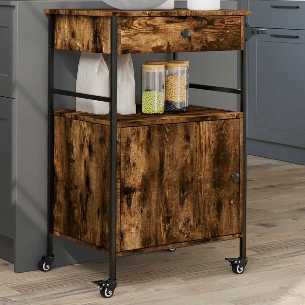 Küchenwagen Räuchereiche 56x43x89,5 cm