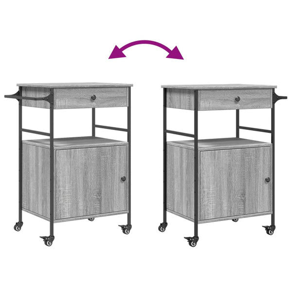 Küchenwagen Grau Sonoma 56x43x89,5 cm
