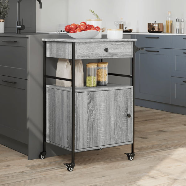Küchenwagen Grau Sonoma 56x43x89,5 cm