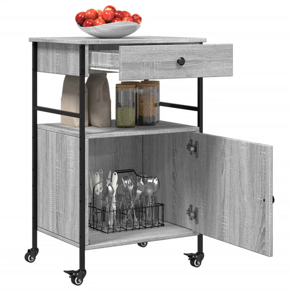 Küchenwagen Grau Sonoma 56x43x89,5 cm