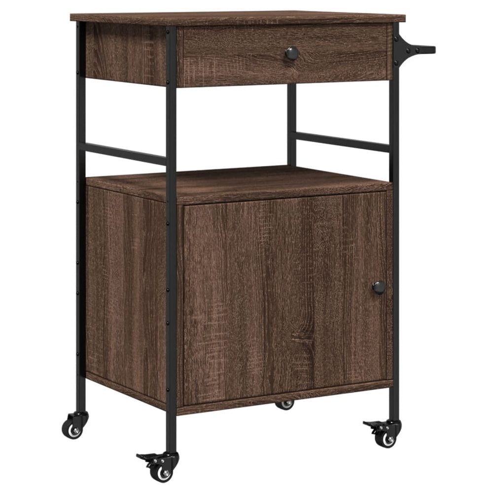 Küchenwagen Braun Eichenoptik 56x43x89,5 cm