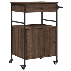 Küchenwagen Braun Eichenoptik 56x43x89,5 cm