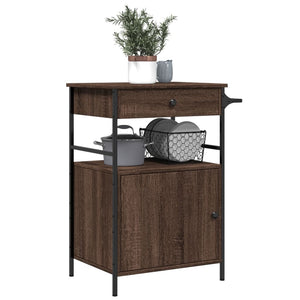Küchenwagen Braun Eichenoptik 56x43x89,5 cm