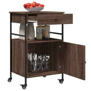 Küchenwagen Braun Eichenoptik 56x43x89,5 cm