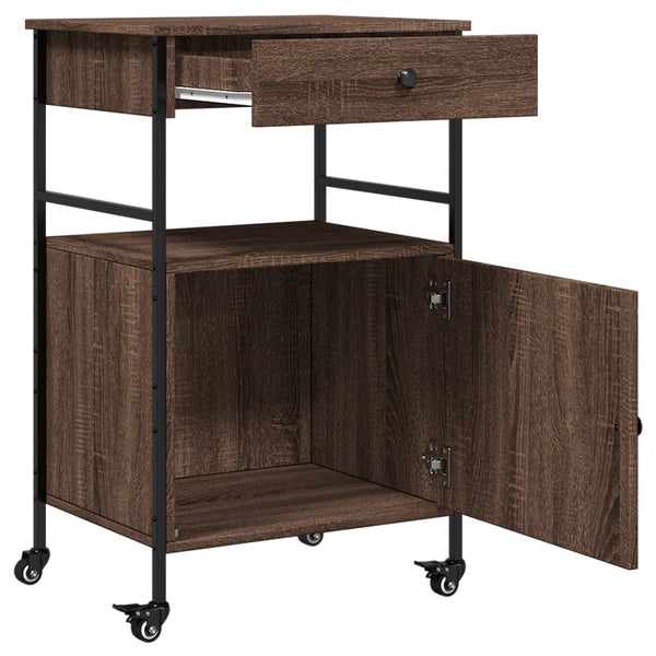 Küchenwagen Braun Eichenoptik 56x43x89,5 cm