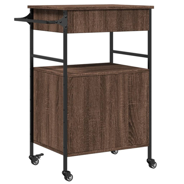 Küchenwagen Braun Eichenoptik 56x43x89,5 cm