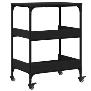 Schwarzer Küchenwagen 60x41x80,5 cm