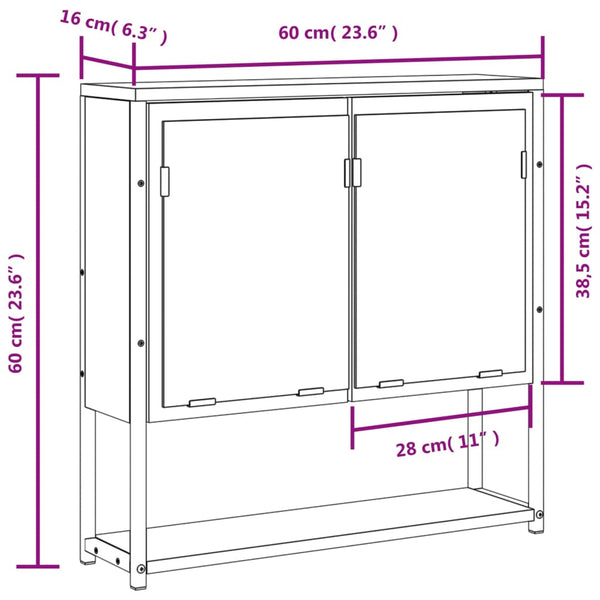 Bad-Spiegelschrank Eiche Optik 60cm