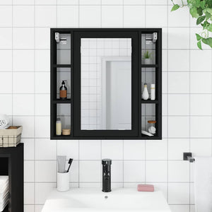 Schwarzer Bad Spiegelschrank 60 cm