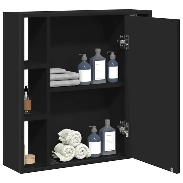 Schwarzer Bad Spiegelschrank 60 cm