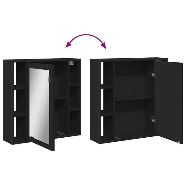 Schwarzer Bad Spiegelschrank 60 cm