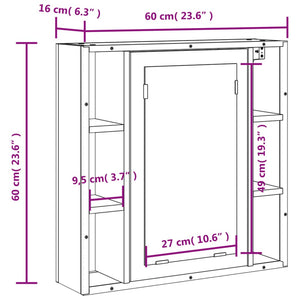 Bad-Spiegelschrank Räuchereiche 60 cm