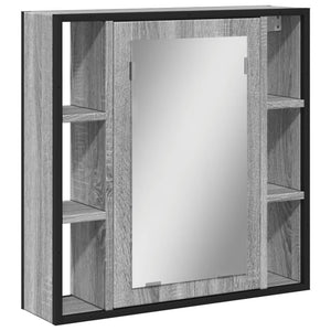 Bad Spiegelschrank Grau Sonoma 60 cm