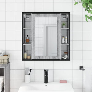 Bad Spiegelschrank Grau Sonoma 60 cm