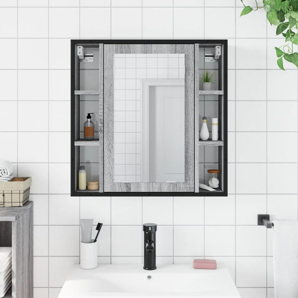Bad Spiegelschrank Grau Sonoma 60 cm