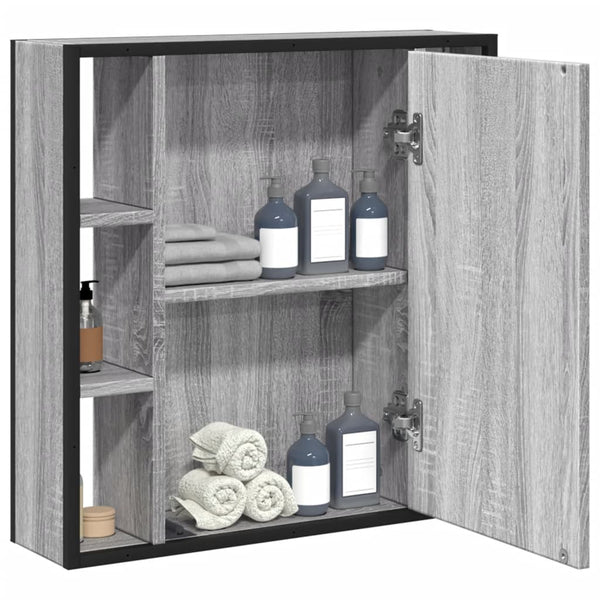 Bad Spiegelschrank Grau Sonoma 60 cm