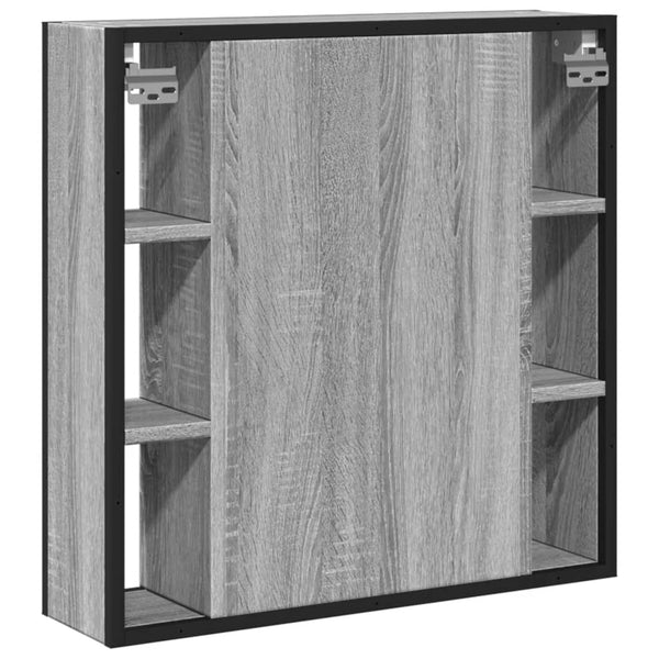 Bad Spiegelschrank Grau Sonoma 60 cm