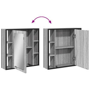 Bad Spiegelschrank Grau Sonoma 60 cm