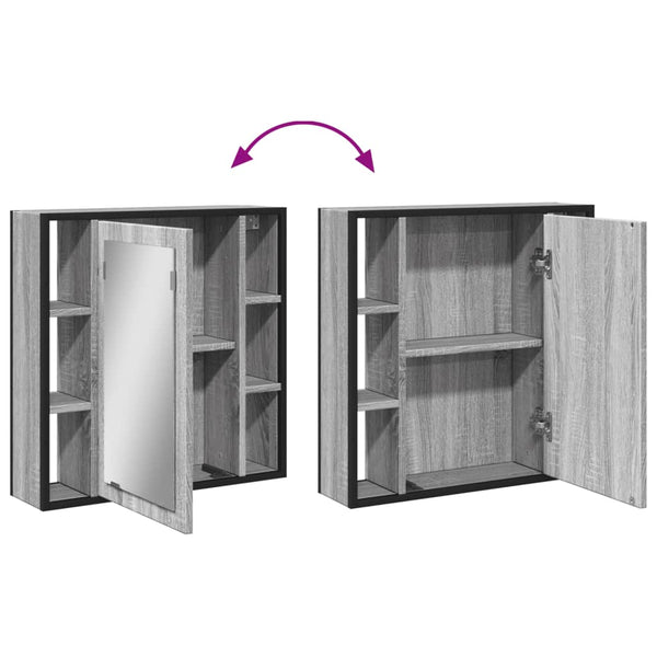 Bad Spiegelschrank Grau Sonoma 60 cm