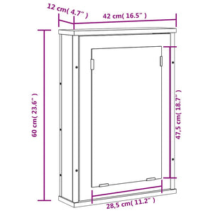 Schwarzer Bad-Spiegelschrank 42x60 cm