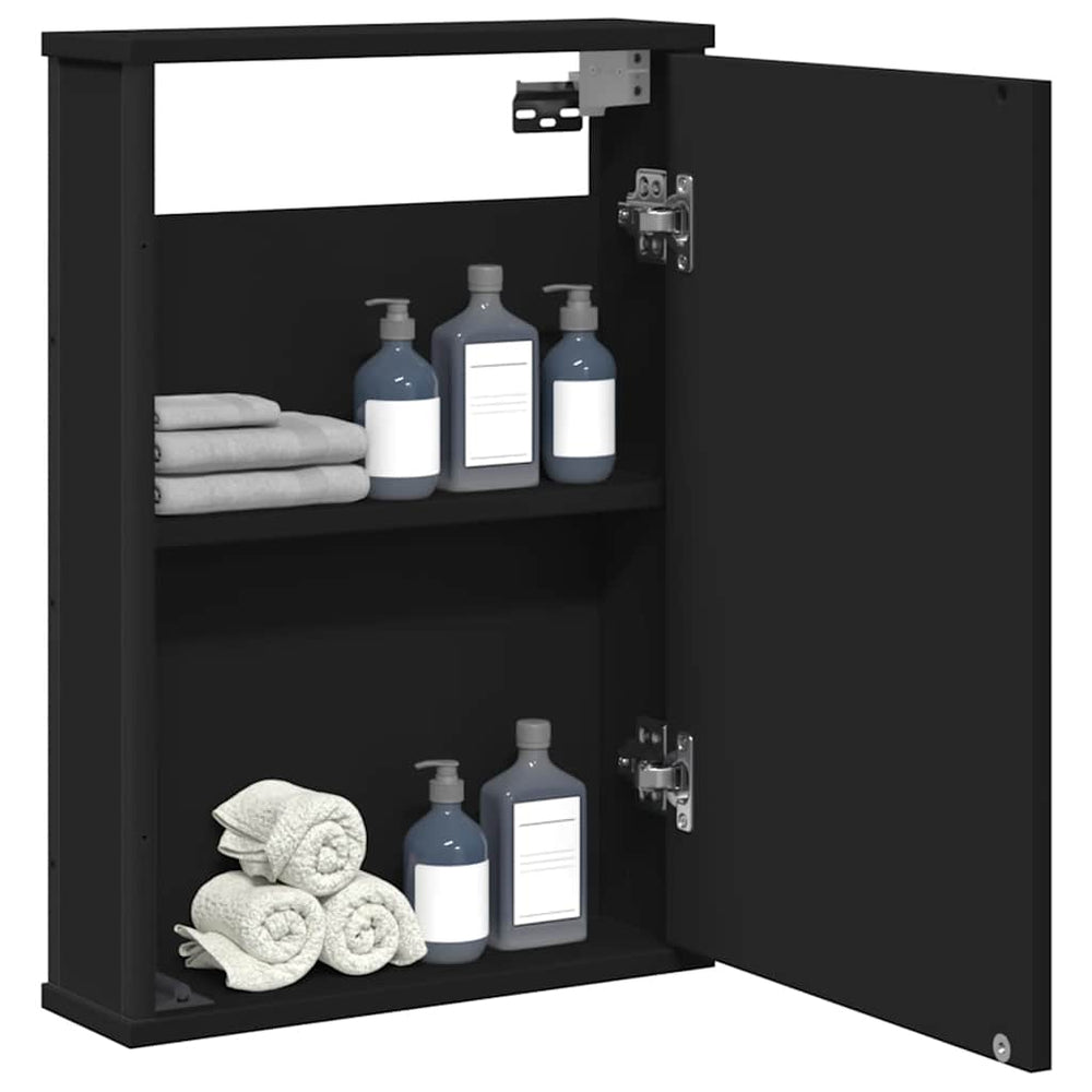 Schwarzer Bad-Spiegelschrank 42x60 cm